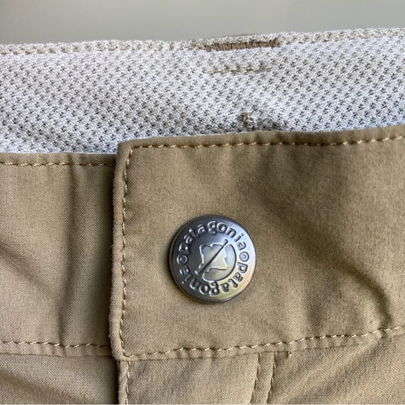 PATAGONIA size 4 Rock Craft roll up pants Ash Tan athletic hiking pants pockets - Picture 10 of 16
